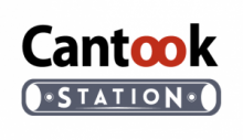 Logo du site cantook station. Mot "Cantook" avec les deux O en rouge et le reste en noir. Station dasn une capsule