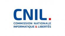Logo CNIL : lettres stylisées bleues sur fond blanc.