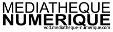 Logo Médiathèque numérique : lettres stylisées noires sur fond blanc.