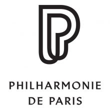 Logo Philarmonie de Paris : lettres stylisées en noir sur fond blanc