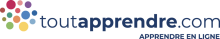Logo de ToutApprendre. De multiples points de couleurs et la mention "ToutApprendre.com : apprendre en ligne"