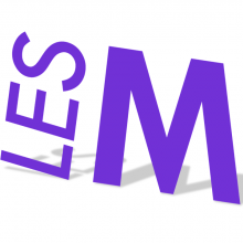 Logo "Les M". Letters stylisées violettes sur fond blanc.