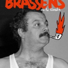 Photomontage mettant en scène Georges Brassens fumant la pipe.